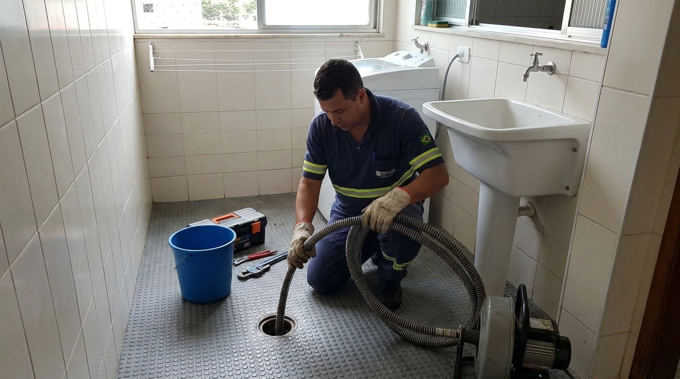 Desentupimento de ralo residencial em Olinda‑PE