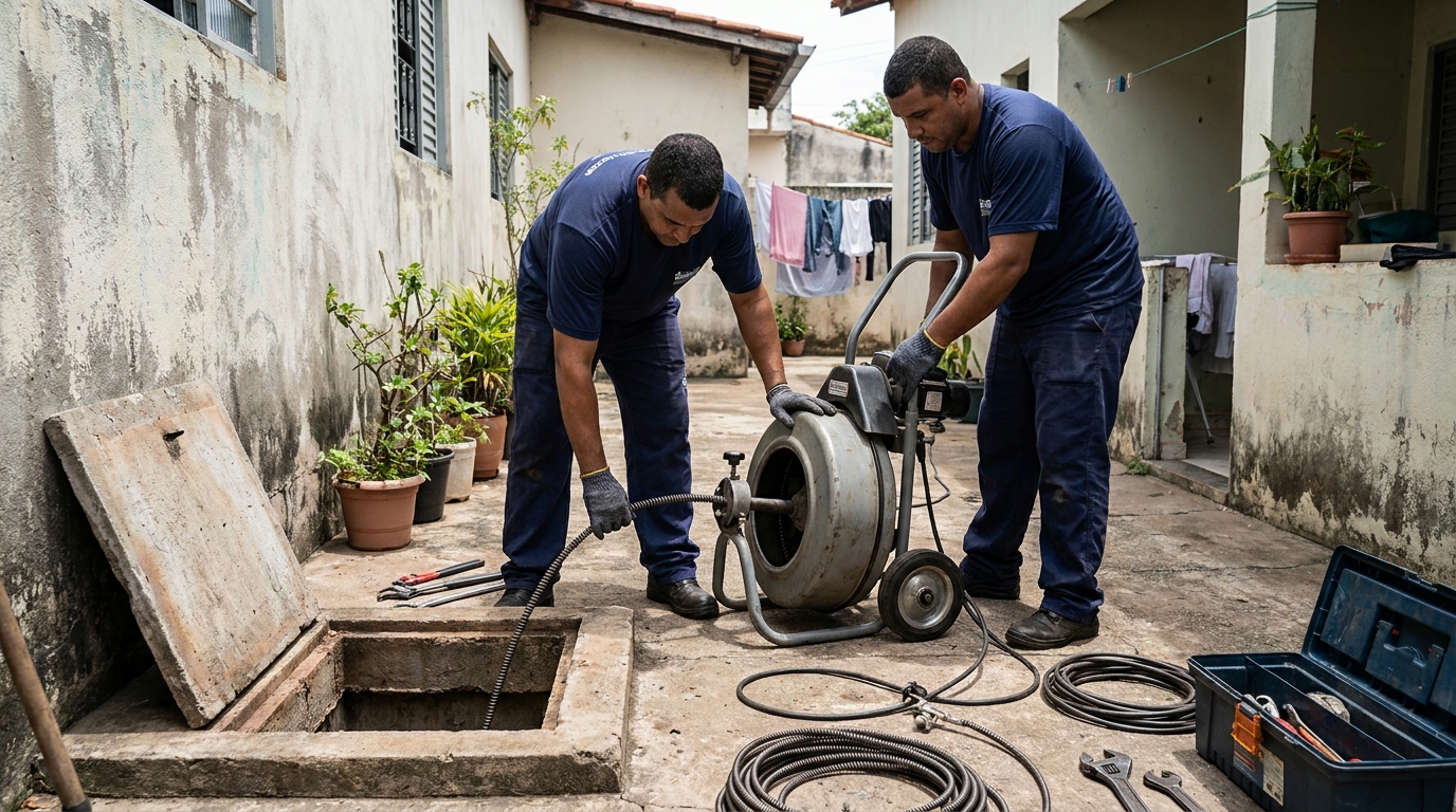 Desentupimento de rede de esgoto em Olinda‑PE