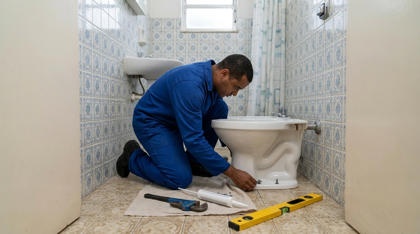 Instalação de vaso sanitário residencial em Olinda‑PE